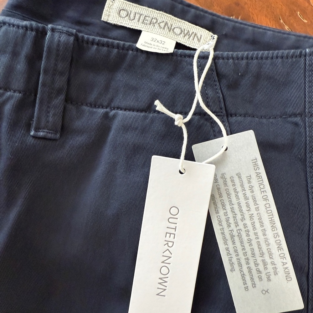 Outerknown chino 32x32 blue brand new